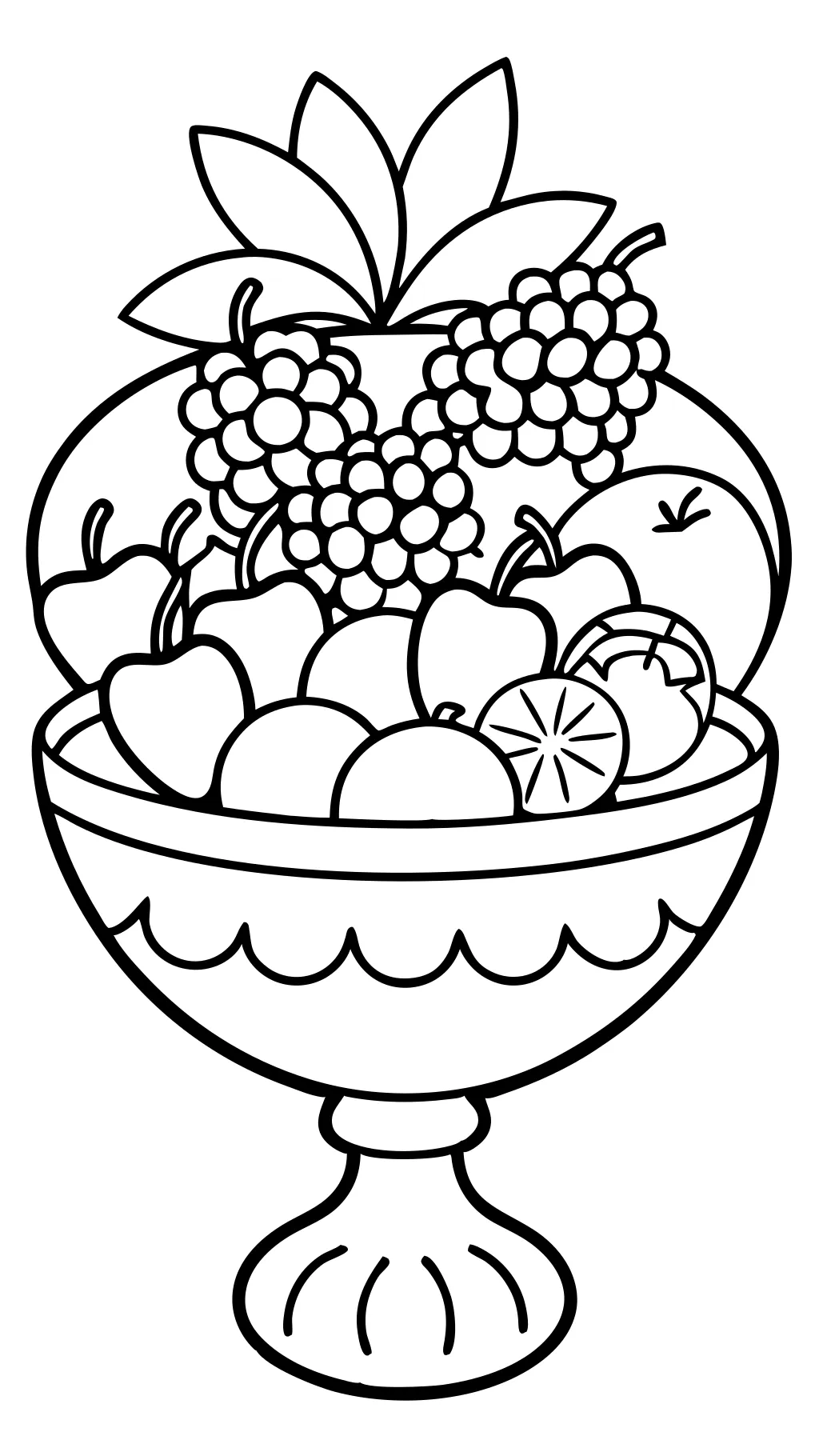 bowl of fruit coloring page